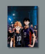 Haikyu!! All Characters Metal Poster, featuring a dynamic collection of popular anime characters from the series.