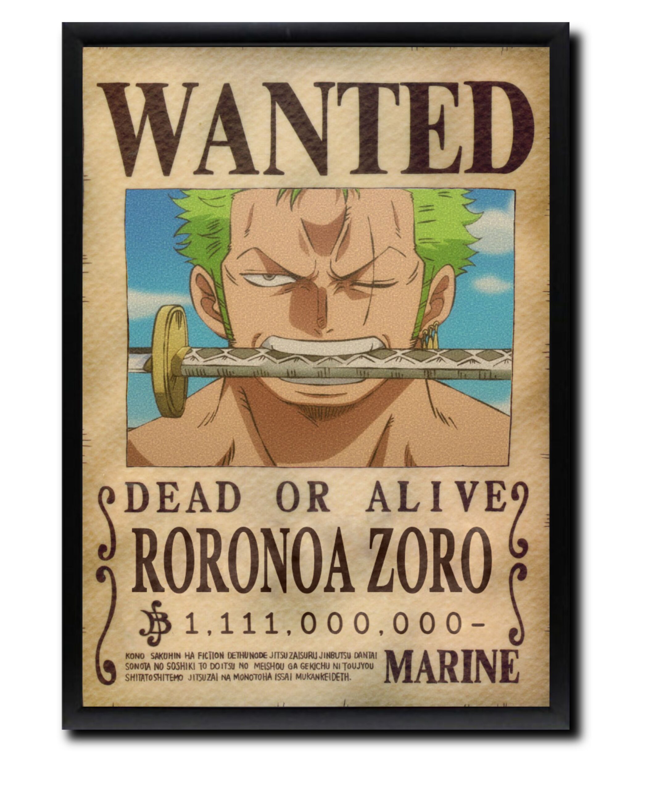 Roronoa Zoro Wanted Poster 6 Roronoa Zoro Wanted Poster